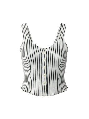 Dior Miss Tank Top Sleeveless Top Striped Pattern M White Navy
